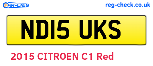 ND15UKS are the vehicle registration plates.
