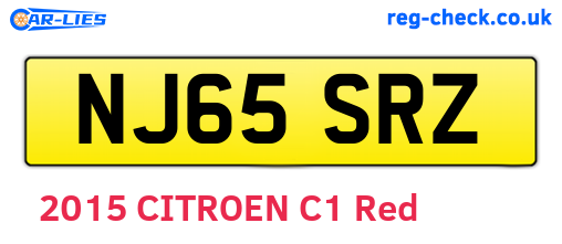 NJ65SRZ are the vehicle registration plates.