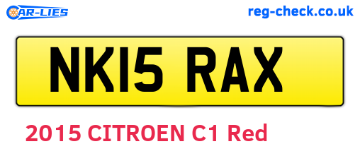 NK15RAX are the vehicle registration plates.