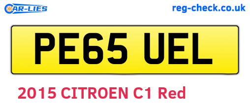 PE65UEL are the vehicle registration plates.