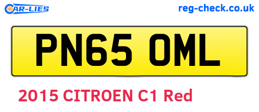PN65OML are the vehicle registration plates.