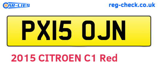 PX15OJN are the vehicle registration plates.