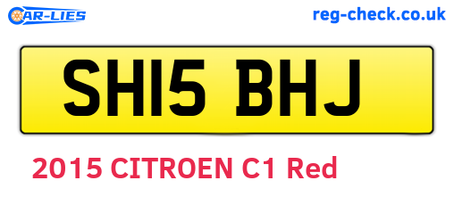 SH15BHJ are the vehicle registration plates.