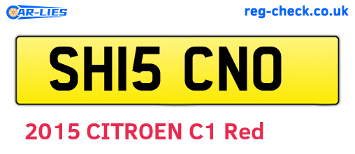 SH15CNO are the vehicle registration plates.
