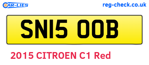 SN15OOB are the vehicle registration plates.