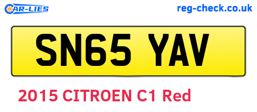 SN65YAV are the vehicle registration plates.