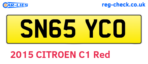 SN65YCO are the vehicle registration plates.