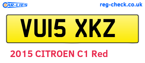 VU15XKZ are the vehicle registration plates.