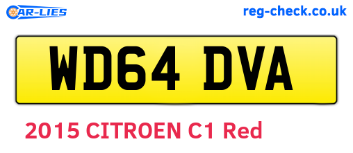 WD64DVA are the vehicle registration plates.