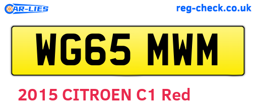 WG65MWM are the vehicle registration plates.