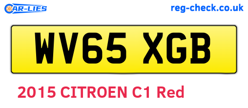 WV65XGB are the vehicle registration plates.