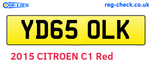 YD65OLK are the vehicle registration plates.