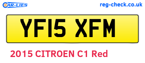 YF15XFM are the vehicle registration plates.