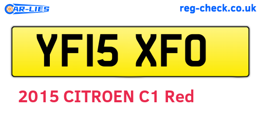 YF15XFO are the vehicle registration plates.