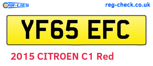 YF65EFC are the vehicle registration plates.