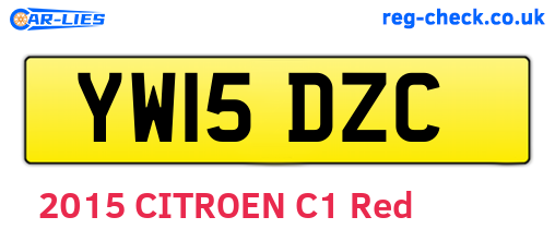 YW15DZC are the vehicle registration plates.