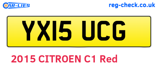 YX15UCG are the vehicle registration plates.