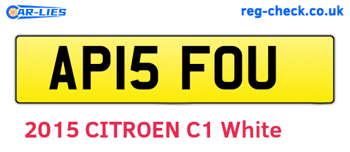 AP15FOU are the vehicle registration plates.