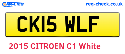 CK15WLF are the vehicle registration plates.