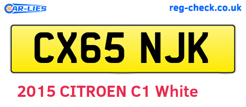 CX65NJK are the vehicle registration plates.