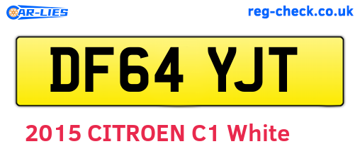 DF64YJT are the vehicle registration plates.