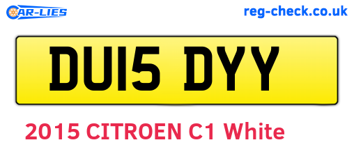 DU15DYY are the vehicle registration plates.
