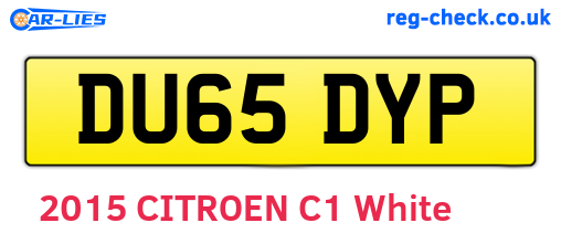 DU65DYP are the vehicle registration plates.