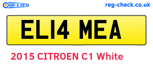EL14MEA are the vehicle registration plates.