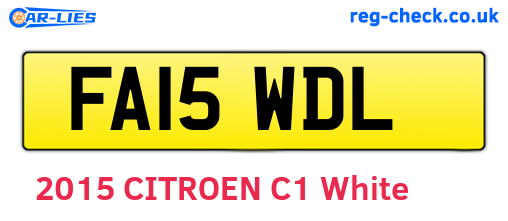 FA15WDL are the vehicle registration plates.