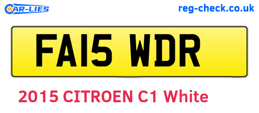 FA15WDR are the vehicle registration plates.