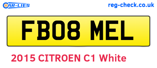 FB08MEL are the vehicle registration plates.