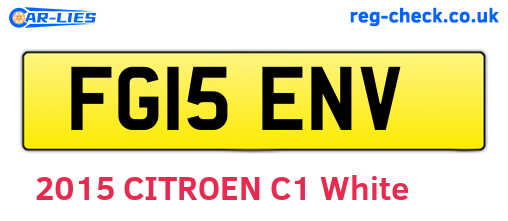 FG15ENV are the vehicle registration plates.
