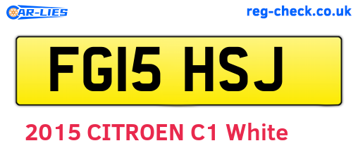FG15HSJ are the vehicle registration plates.