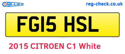 FG15HSL are the vehicle registration plates.