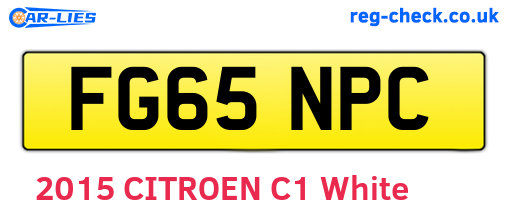 FG65NPC are the vehicle registration plates.