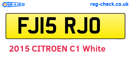 FJ15RJO are the vehicle registration plates.