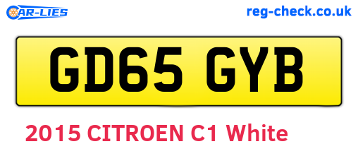 GD65GYB are the vehicle registration plates.