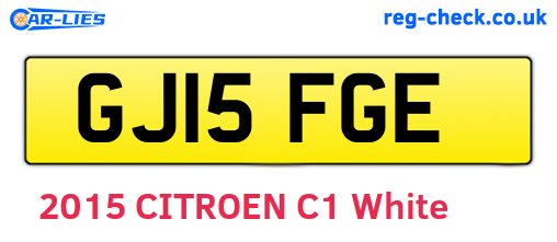 GJ15FGE are the vehicle registration plates.