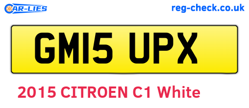 GM15UPX are the vehicle registration plates.
