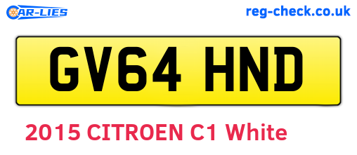 GV64HND are the vehicle registration plates.