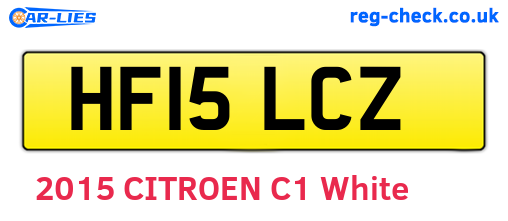 HF15LCZ are the vehicle registration plates.