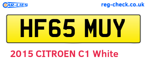 HF65MUY are the vehicle registration plates.