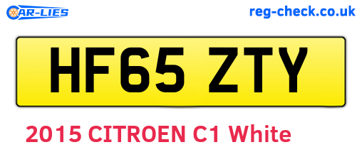 HF65ZTY are the vehicle registration plates.