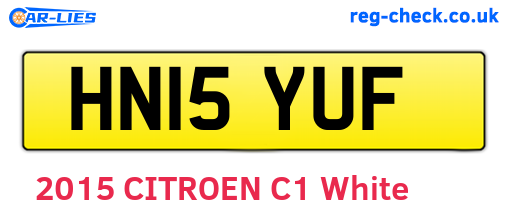 HN15YUF are the vehicle registration plates.
