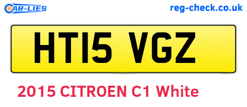 HT15VGZ are the vehicle registration plates.