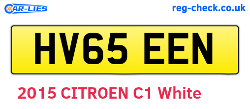HV65EEN are the vehicle registration plates.