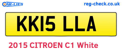 KK15LLA are the vehicle registration plates.