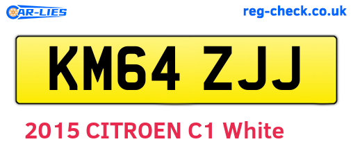 KM64ZJJ are the vehicle registration plates.