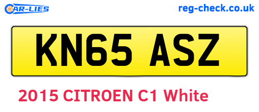KN65ASZ are the vehicle registration plates.