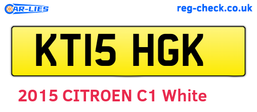 KT15HGK are the vehicle registration plates.